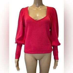French Connection Square Neck Bishop Sleeves pullover size L